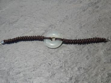 Serpentin-Armband, Büffelleder dunkelbraun (S11)