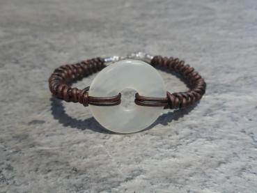 Preview: Serpentin-Armband, Büffelleder dunkelbraun (S11)