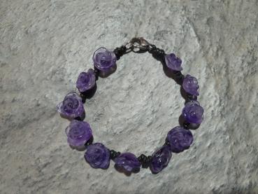 Amethyst-Rosen Armband, 16cm (Lup12)