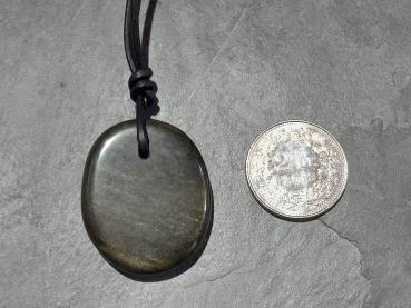 Gold-Obsidian an Büffelleder (VGO1-2)