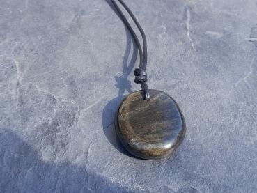 Gold-Obsidian an Büffelleder (VGO1-2)