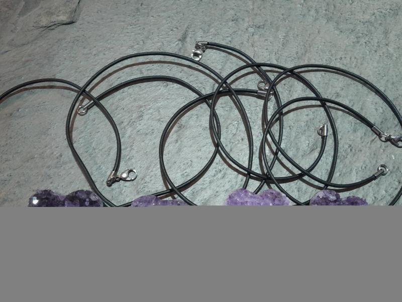 Amethystherz an Büffelleder, 46cm (Lup2)