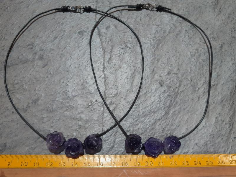 Amethyst-Rosen Kette, 42.5cm (Lup16)