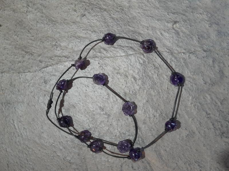 Amethyst-Rosen Kette, 70cm (Lup17)