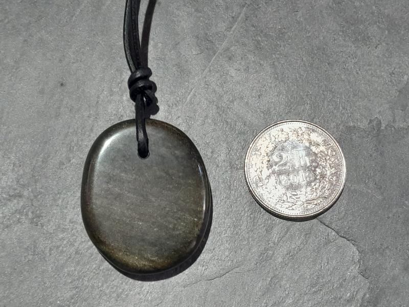 Gold-Obsidian an Büffelleder (VGO1-2)