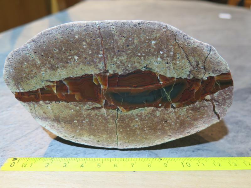 Jaspis rot in Achat, Unikat (VJ48)