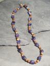 Amethyst-Kette mit Holz, 63cm (Lup150)
